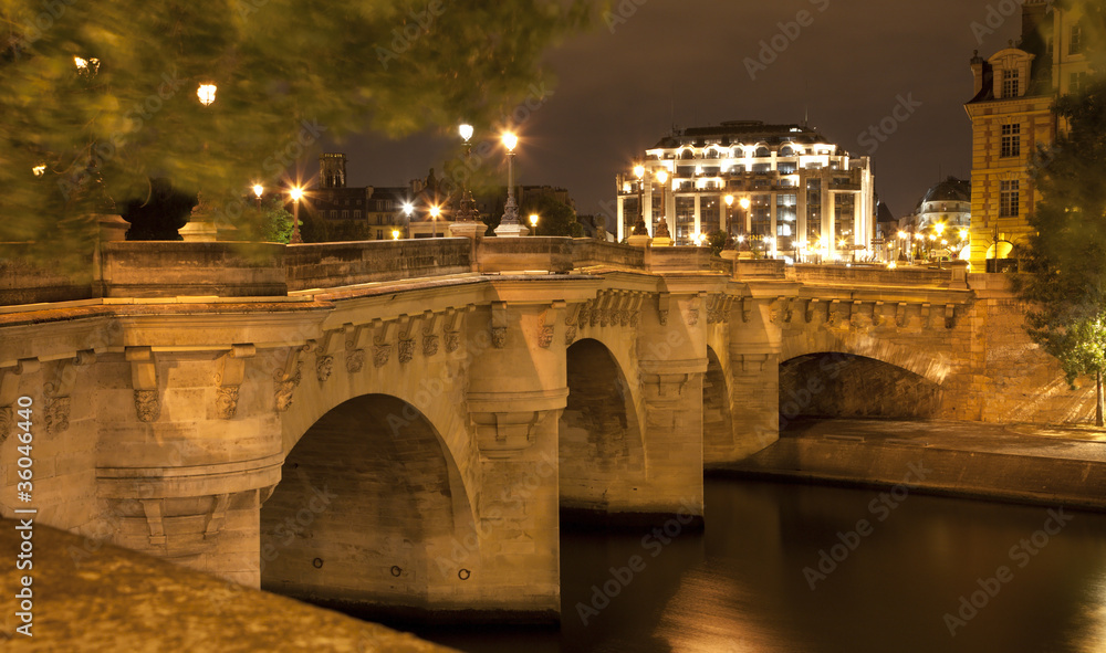 Paris - Ponte nuef riverside in night