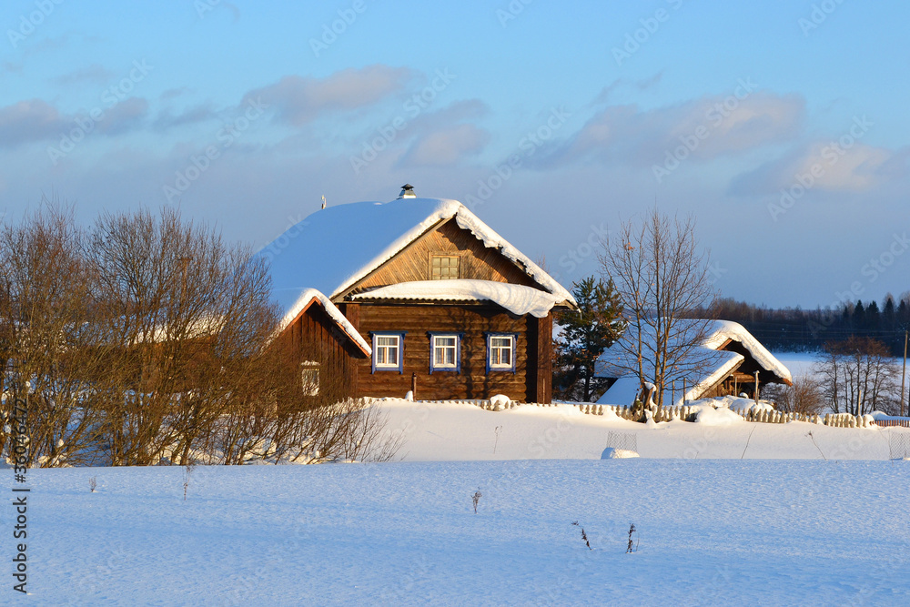 The house of the peasant in Russian village. The house of the peasant in Russian village.