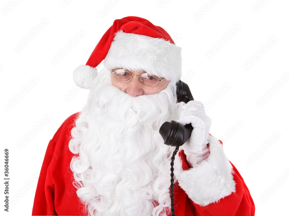 Santa claus receives a phone call Santa claus receives a phone call