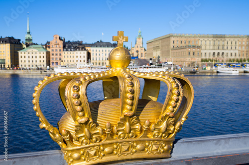 Golden crown in Stockholm
