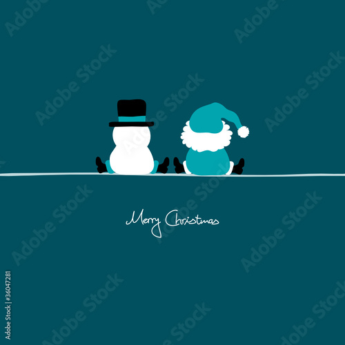 Santa & Snowman Turquoise