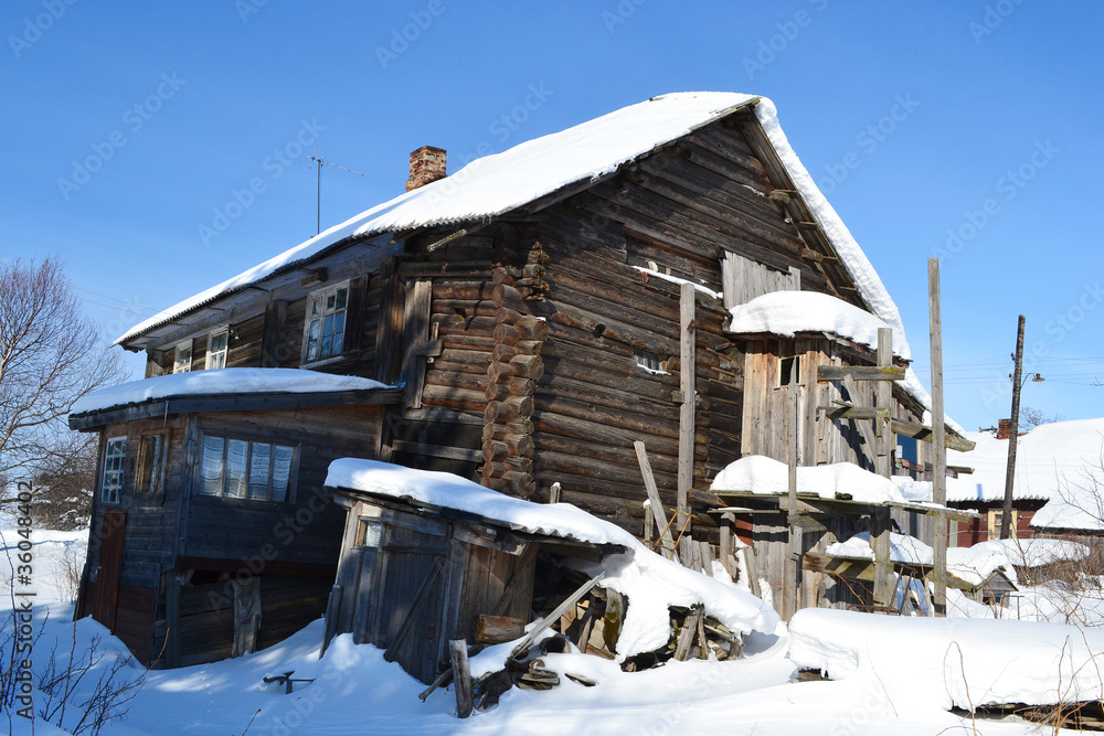 The house of the peasant in Russian village.
