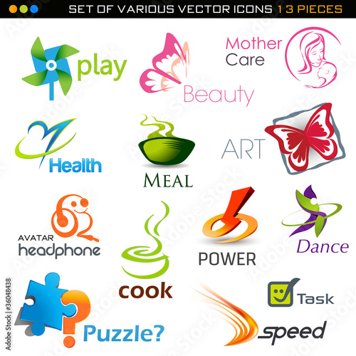 icons set- 13 vector pieces photo