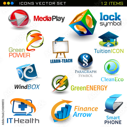 icons- set of modern vector elements- 12 pieces