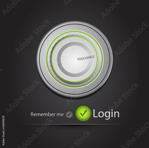 Vector login page with tune button