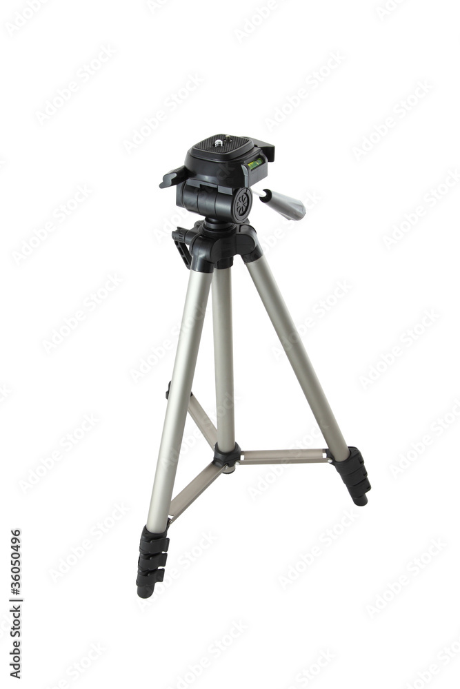 Camera tripod of photographer on white background Camera tripod of photographer on white background