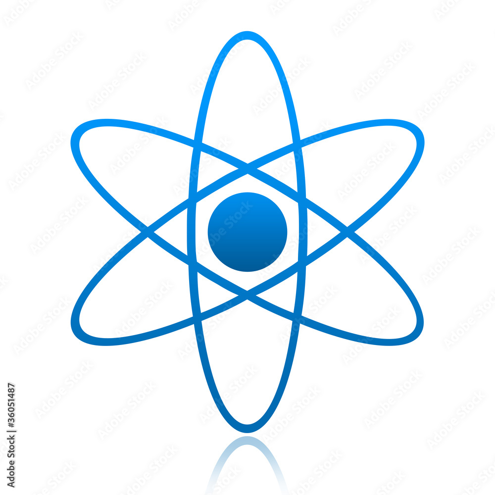 Atom symbol isolated on white background Atom symbol isolated on white background