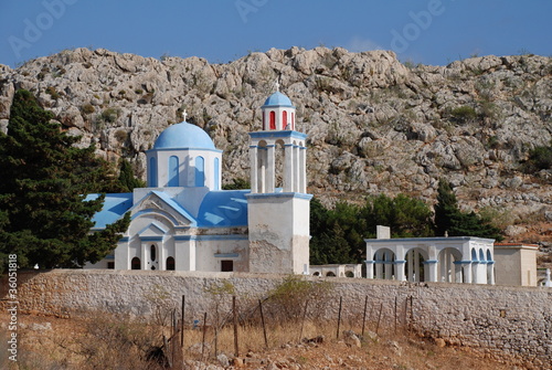 Emborio cemetery, Halki island, Greece photo