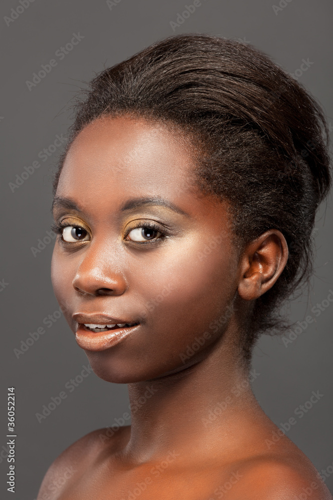 Studio portrait of beautiful young black girl Studio portrait of beautiful young black girl