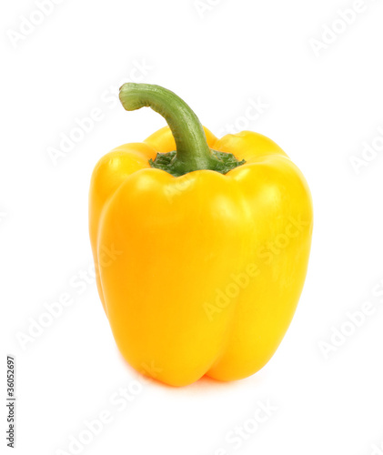 Sweet yellow pepper isolated on white.