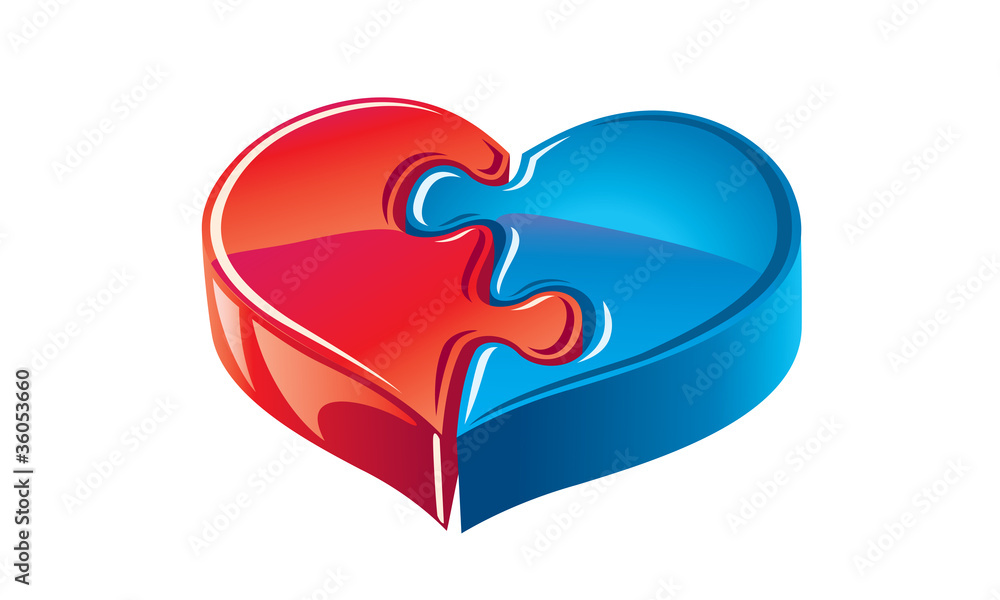 Puzzle heart vector illustration Puzzle heart vector illustration