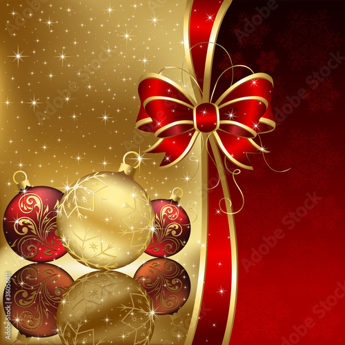 Christmas background with baubles