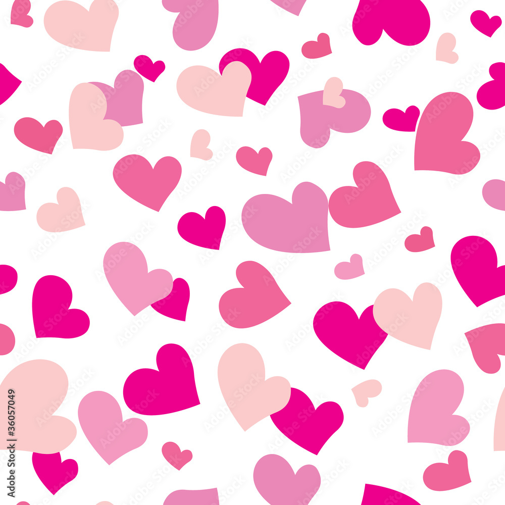 Seamless pattern with colored hearts. Vector illustration.