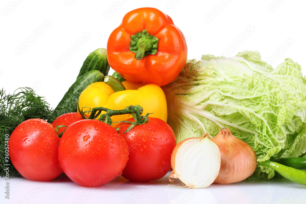 beautiful vegetables isolated on white beautiful vegetables isolated on white