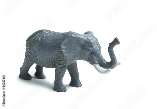 gray toy elephant isolated on white background