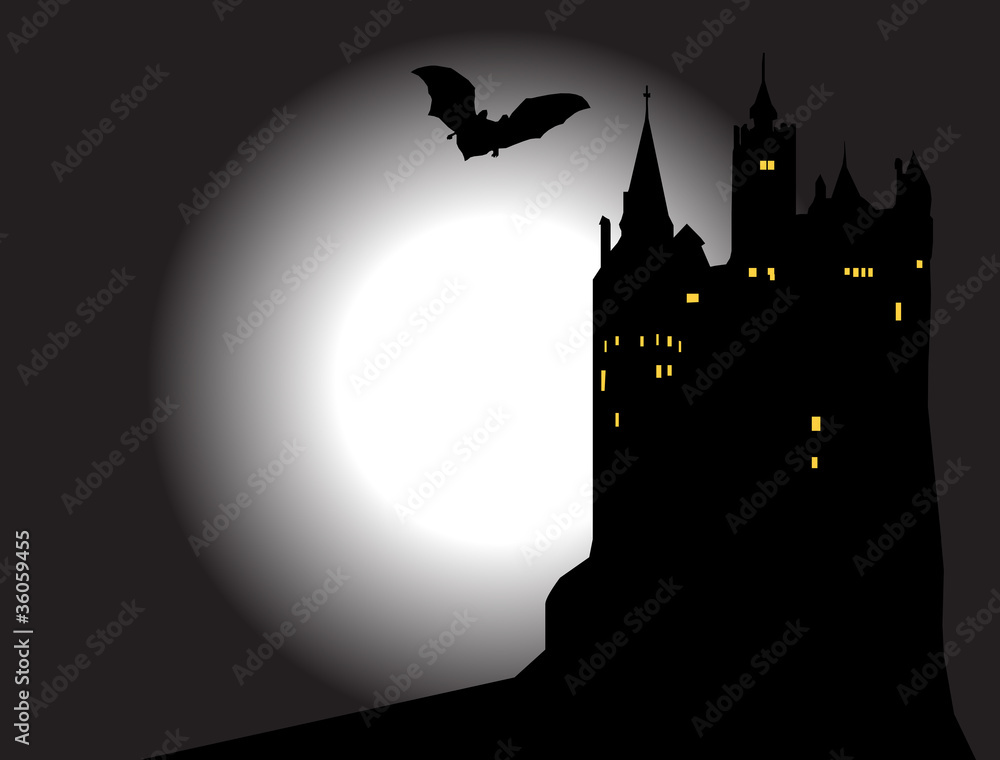 Dracula castle vector dark