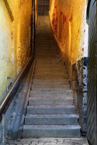 Narrow staircase in Stockholm © Pink Badger
