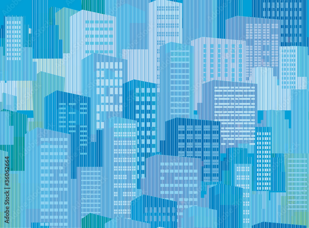 Seamless pattern of city's buildings.