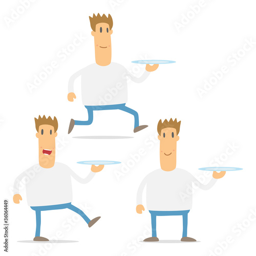 set of funny cartoon casual man