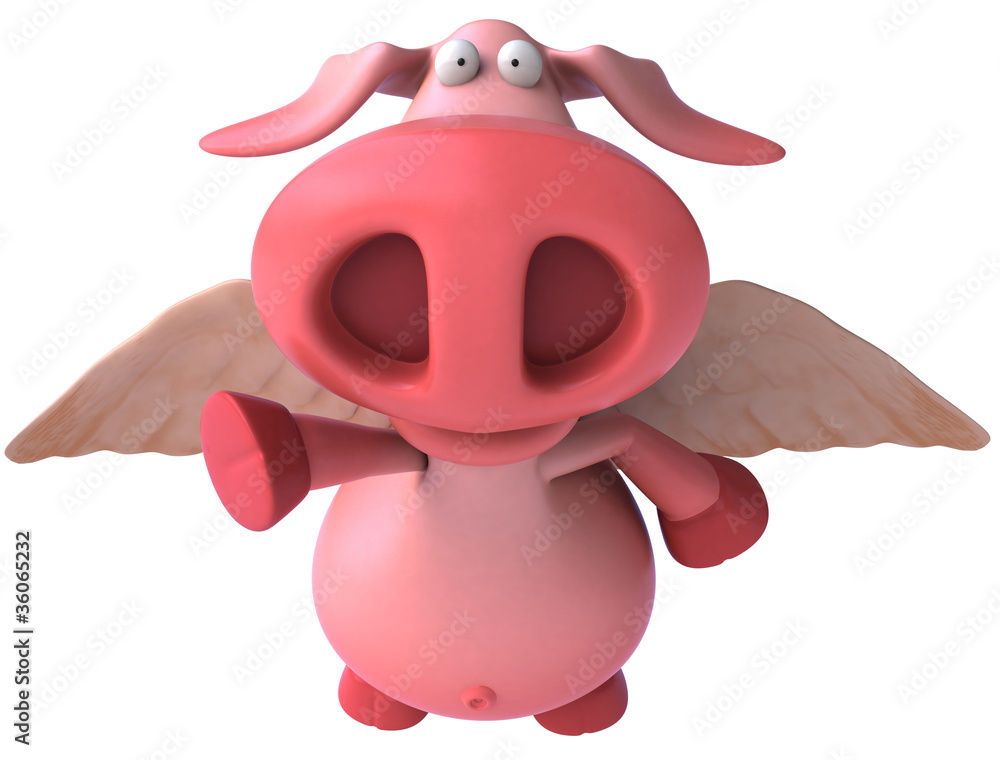 Fototapeta premium Cochon et ailes