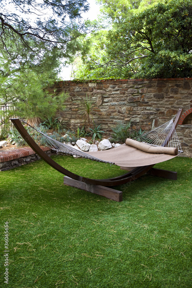 Hamac, détente, sieste, repos, jardin, parc, vacances Stock Photo | Adobe  Stock