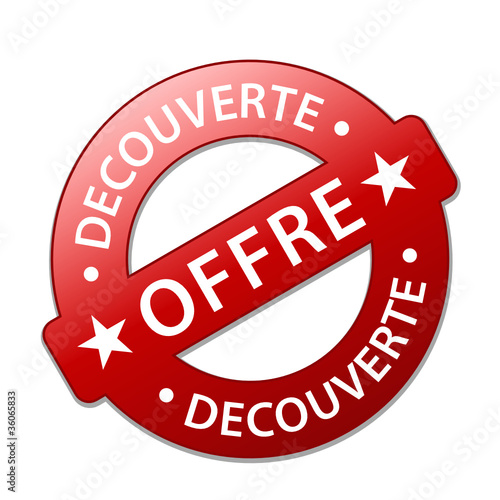 Tampon "OFFRE DECOUVERTE" (soldes prix étiquette offre spéciale)