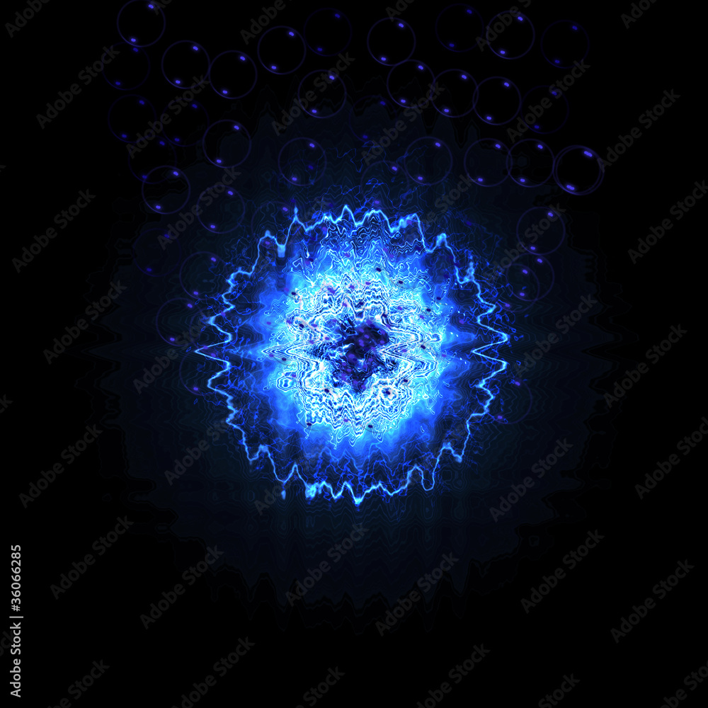 Obraz Dark blue whirlpool with vials