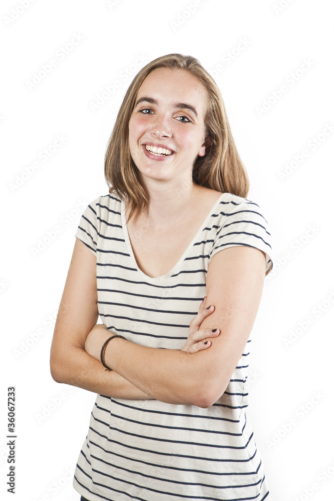 young smiling woman isolated on white background young smiling woman isolated on white background