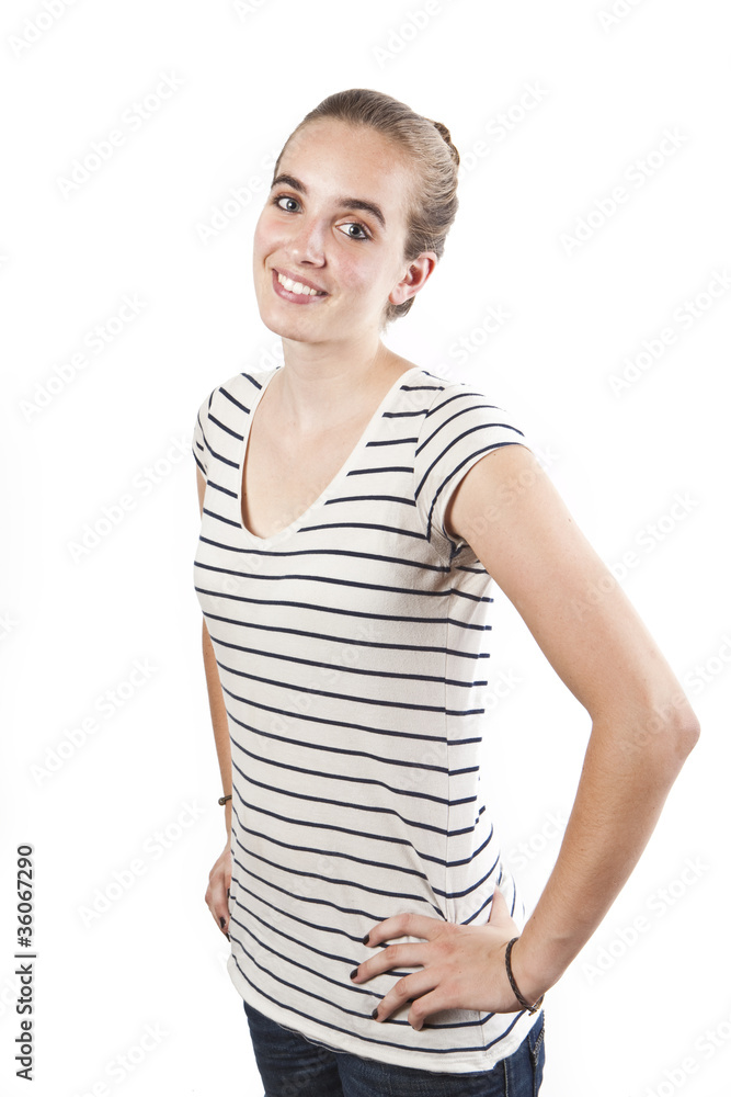 young smiling woman isolated on white background young smiling woman isolated on white background
