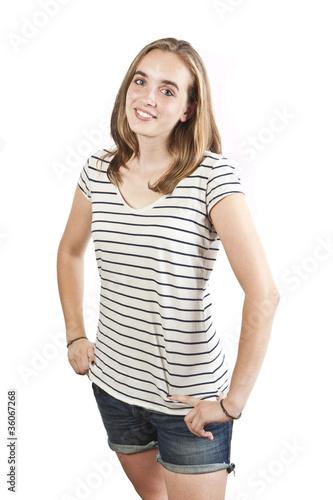 young smiling woman isolated on white background