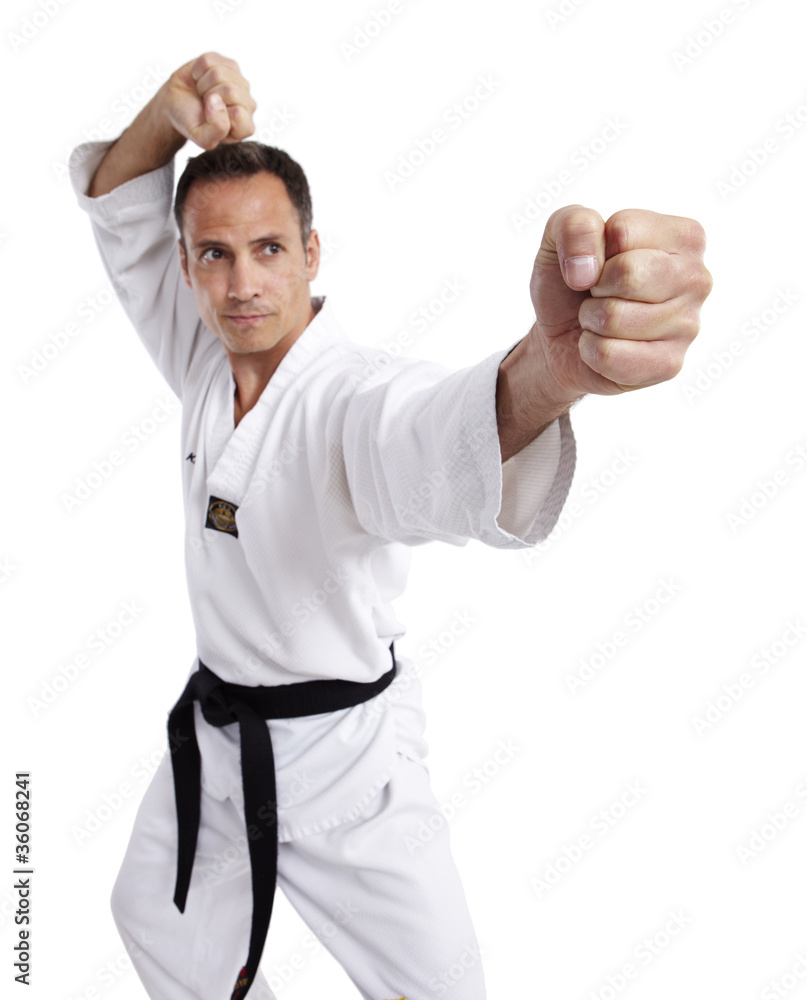 Taekwondo, Doppelfaust, weiß Taekwondo, Doppelfaust, weiß