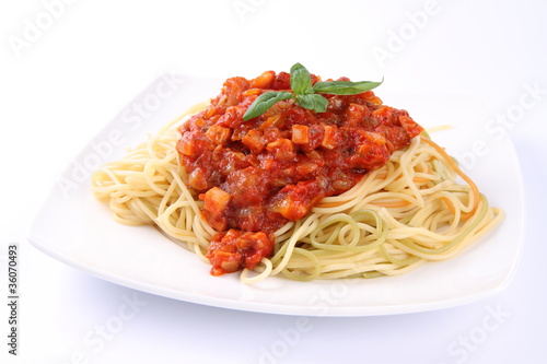 Spaghetti bolognese on a plate