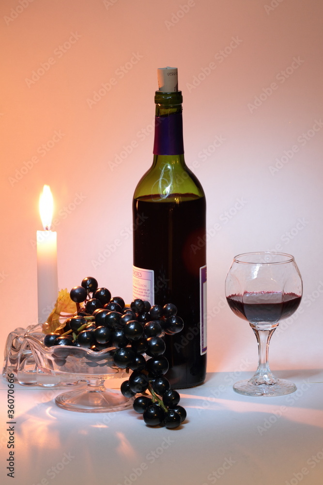 wine in candlelight