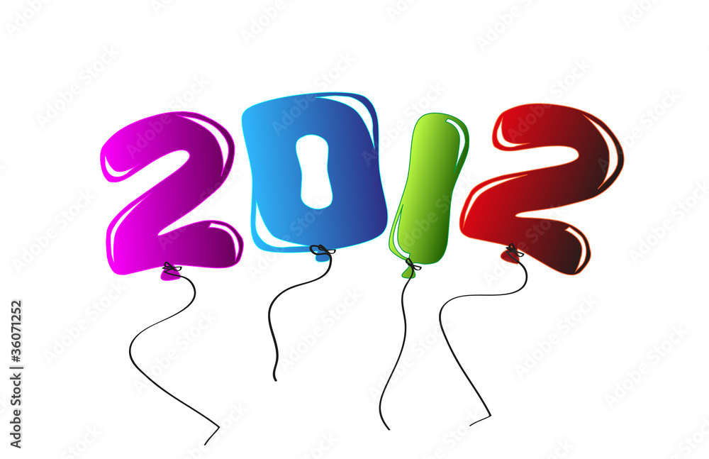 2012 Background with balloons in the shape of numbers 2012 Background with balloons in the shape of numbers