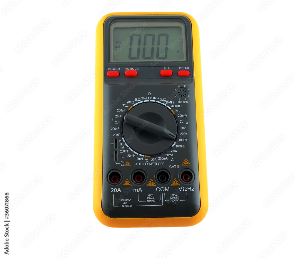 Multimeter over white Multimeter over white