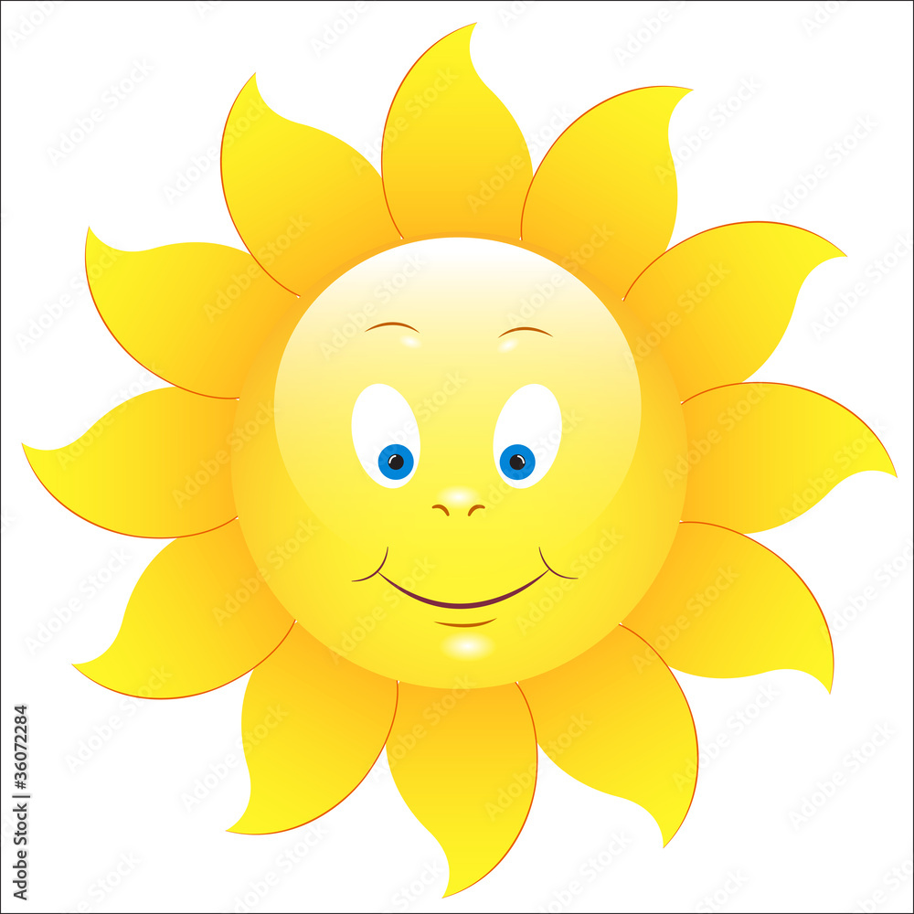 Cute Vector Illustration Of Happy Sunflower Cute Vector Illustration Of Happy Sunflower