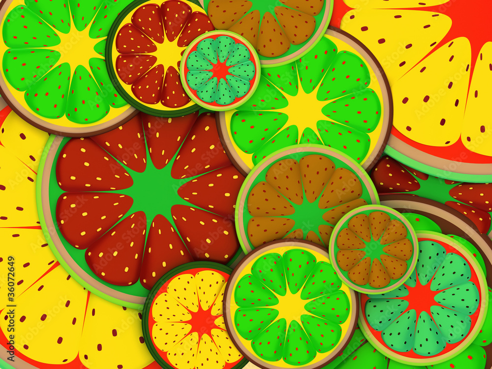 Background of fruit lobes Background of fruit lobes