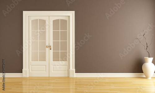 Cuadro en lienzo empty interior with sliding door