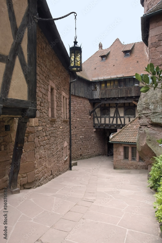 courtyard at Haut-Koenigsbourg Castle courtyard at Haut-Koenigsbourg Castle