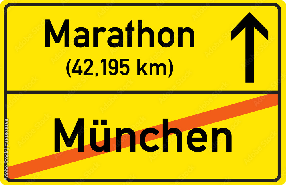 Schild Marathon München Schild Marathon München