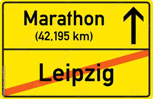 Schild Marathon Leipzig