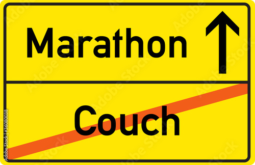 Schild Marathon
