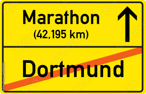 Schild Marathon Dortmund