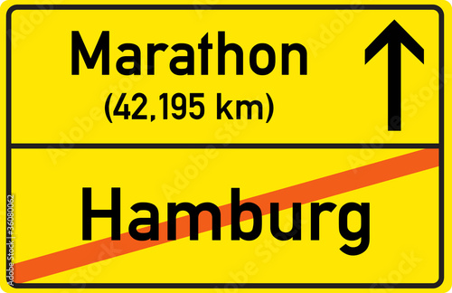 Schild Marathon Hamburg