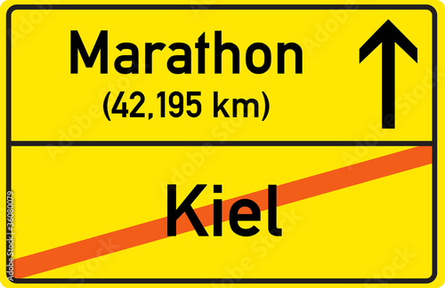 Schild Marathon Kiel