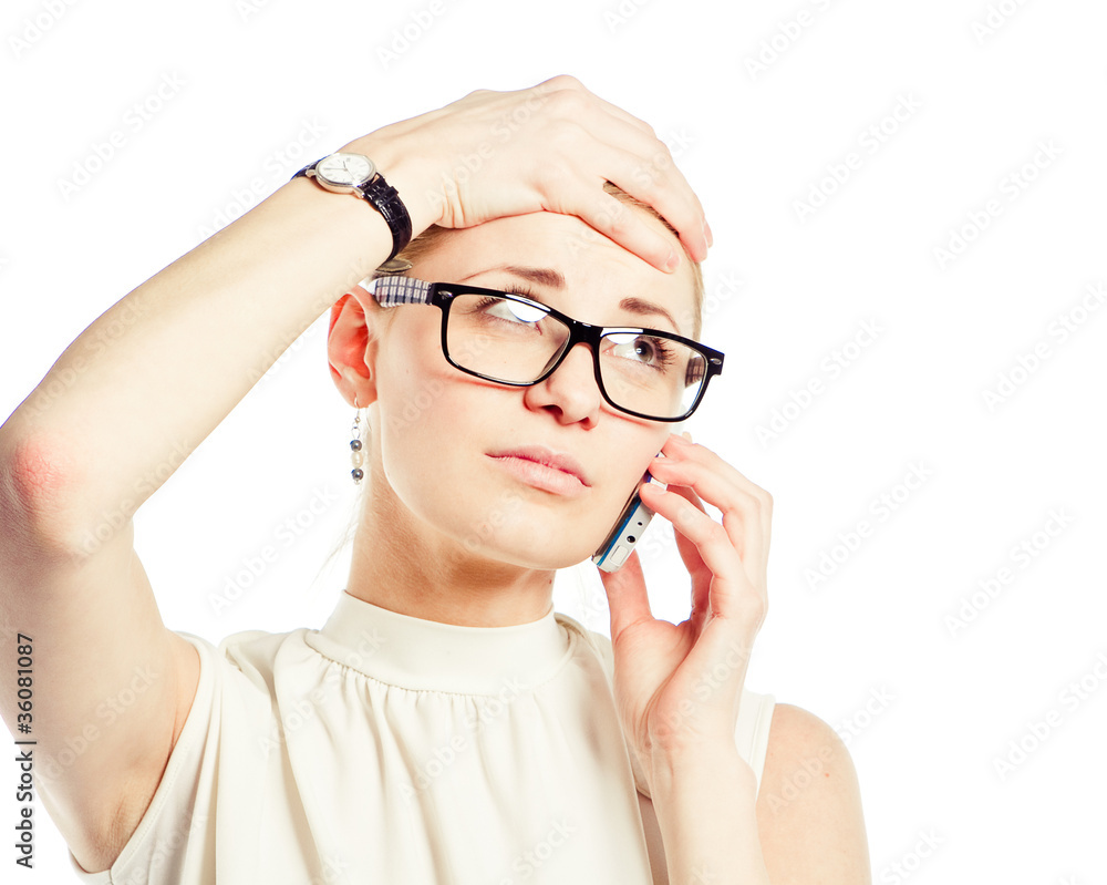 Stressed and freaking out woman Stressed and freaking out woman