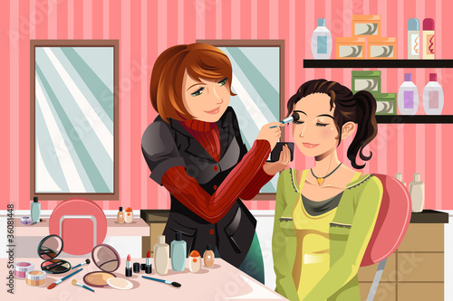 Makeup artist at work