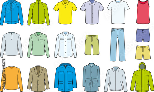 Men's clothes isolated - Vector