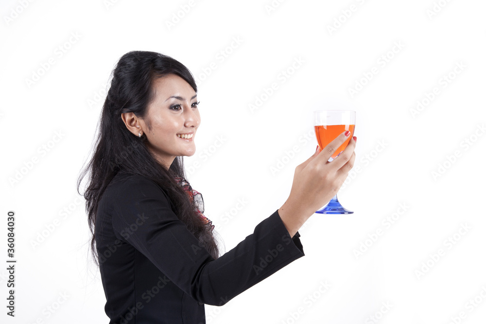 Businesswoman Toasting for a new year Businesswoman Toasting for a new year