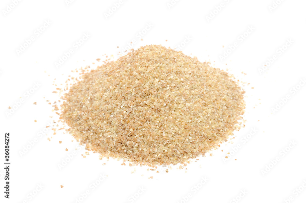 Pile of Wheat Groats (Bulgur) Isolated on White Background Pile of Wheat Groats (Bulgur) Isolated on White Background